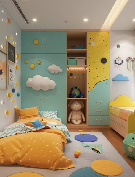 Thiết Kế Phòng Ngủ Bé Trai Hiện Đại – Khoa Học, Thoáng Sáng Và Có Không Gian Vận Động 1 Thiet-Ke-Phong-Ngu-Be-Trai-Hien-Dai