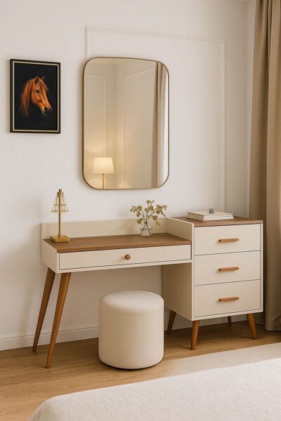 Bàn trang điểm gỗ trắng 80cm – nhỏ gọn cho phòng ngủ mini 3 Ban-Trang-diem-Go-Trang-80cm