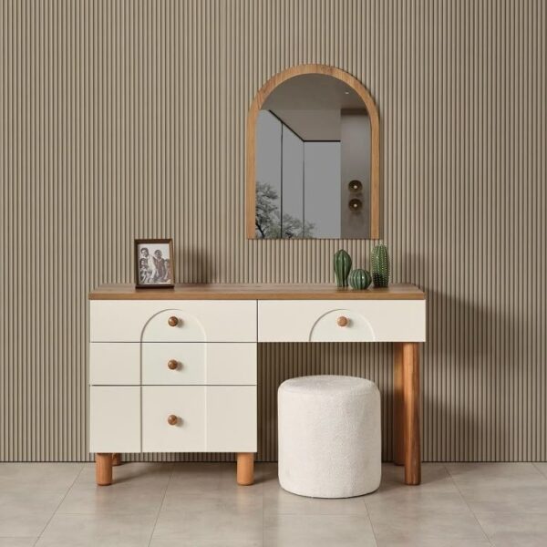 Bàn trang điểm gỗ trắng 80cm – nhỏ gọn cho phòng ngủ mini 2 Ban-Trang-diem-Go-Trang-80cm