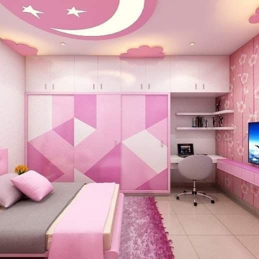 Decor phòng ngủ bé gái với tủ áo xinh xắn 1 Phong-Ngu-Be-Gai-Voi-Tu-ao