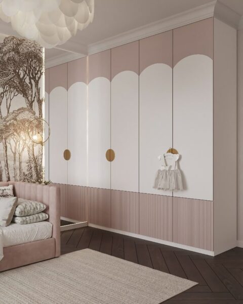 Tủ quần áo bé gái màu hồng dễ thương 2 Tu-Quan-ao-Be-Gai-Mau-Hong