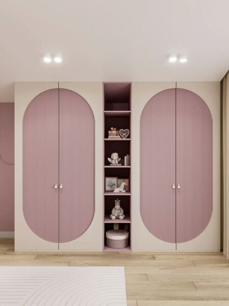 Tủ quần áo bé gái dễ thương với màu hồng pastel 1 Tu-Quan-ao-Be-Gai-De-Thuong