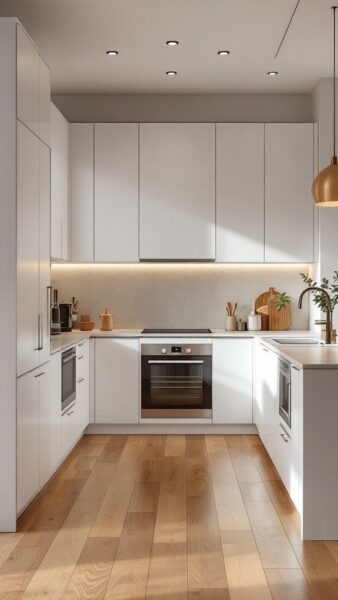 mua tủ bếp chữ l, chữ u, chữ i – nên chọn loại nào tiết kiệm chi phí?