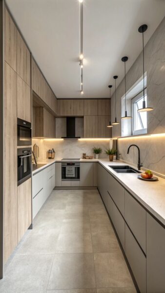 Tủ bếp cho nhà ống – Bố trí ánh sáng và công năng hiệu quả 1 Tu-Bep-Cho-Nha-ong