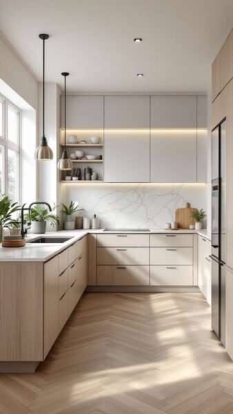 tủ bếp gỗ chữ u, chữ l, chữ i – thiết kế nào tối ưu không gian bếp?