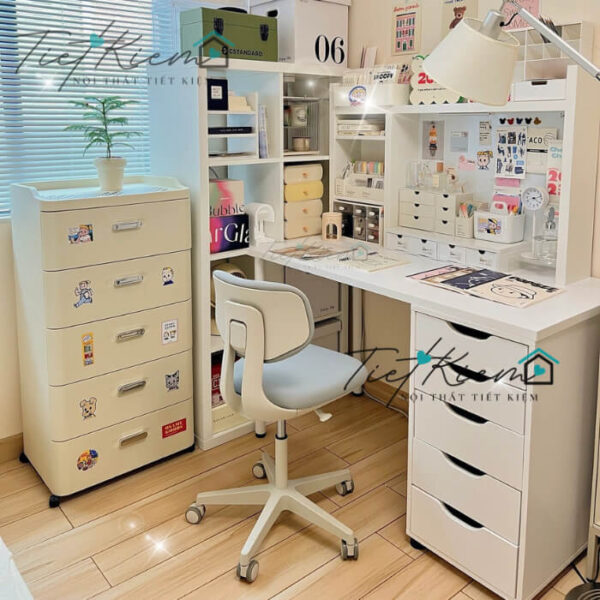 bàn làm việc giá rẻ tphcm có kệ sách – giải pháp tiện lợi cho không gian nhỏ