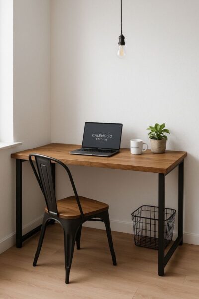 Bàn làm việc phòng nhỏ TPHCM chân sắt – Mẫu bền chắc, phong cách tối giản 1 Ban-lam-viec-phong-nho-TPHCM-chan-sat
