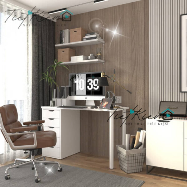 Bàn làm việc phòng nhỏ TPHCM gỗ MDF – Ưu điểm và mẫu đáng mua 4 Ban-lam-viec-phong-nho-TPHCM-go-MDF