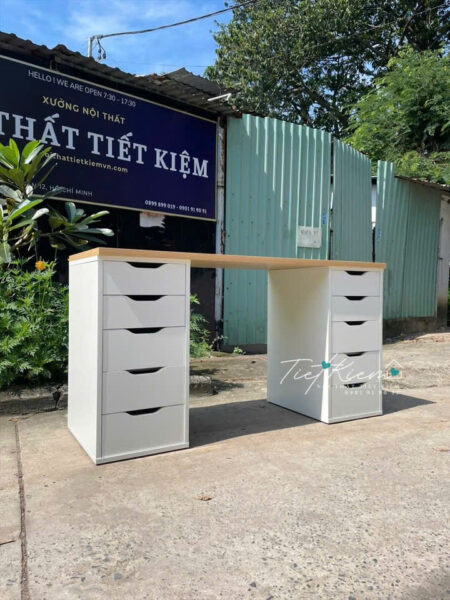 Bàn làm việc chân sắt mặt gỗ – Thiết kế bền đẹp hiện đại 1 Ban-lam-viec-chan-sat-mat-go