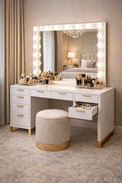 Bàn trang điểm Hàn Quốc gương gập – Thiết kế thông minh tiết kiệm diện tích 2 Ban-trang-diem-Han-Quoc-guong-gap