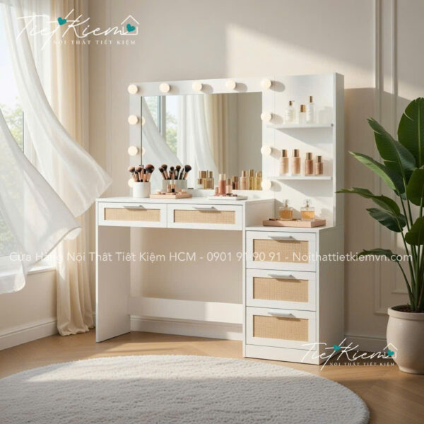 Bàn trang điểm cao cấp gương LED – Trang điểm tiện lợi mỗi ngày 1 Ban-trang-diem-cao-cap-guong-LED