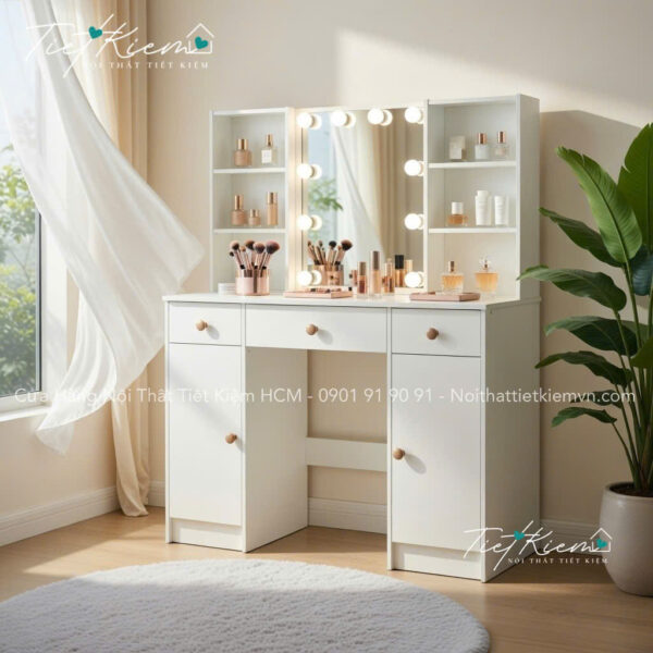 Bàn trang điểm cao cấp nhiều ngăn – Lưu trữ mỹ phẩm gọn gàng 1 Ban-trang-diem-cao-cap-nhieu-ngan