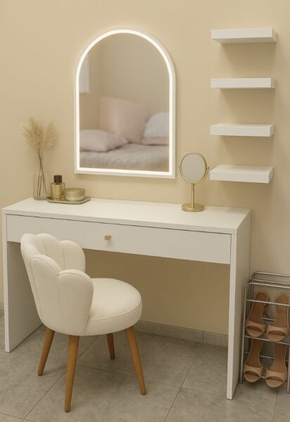 Bàn trang điểm có đèn LED – Xu hướng nội thất làm đẹp hiện đại 3 Ban-trang-diem-co-den-LED