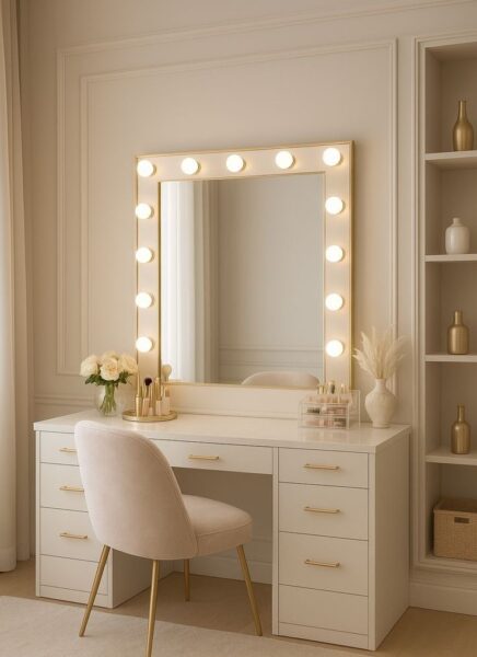 Bàn trang điểm có đèn LED TPHCM – Lắp ráp tận nơi nhanh chóng 1 Ban-trang-diem-co-den-LED-TPHCM