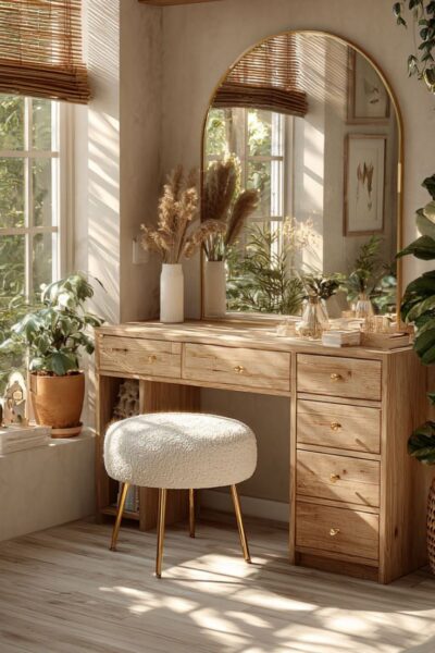 Bàn trang điểm có nhiều ngăn gỗ MDF – Bền đẹp và giá hợp lý 4 Ban-trang-diem-co-nhieu-ngan-go-MDF