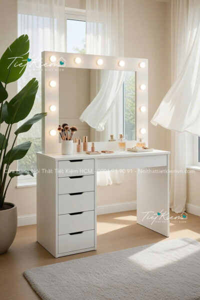 Bàn trang điểm mini – Giải pháp làm đẹp cho phòng ngủ nhỏ 1 Ban-trang-diem-mini
