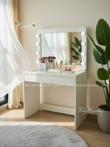 Bàn trang điểm mini gỗ MDF – Bền đẹp và giá hợp lý 4 Ban-trang-diem-mini-go-MDF