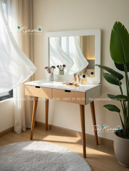 bàn trang điểm mini gỗ mdf – bền đẹp và giá hợp lý