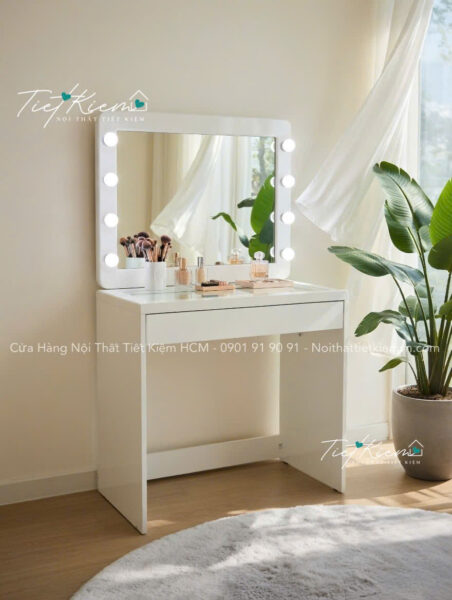 Bàn trang điểm mini nhiều ngăn – Lưu trữ mỹ phẩm gọn gàng 1 Ban-trang-diem-mini-nhieu-ngan
