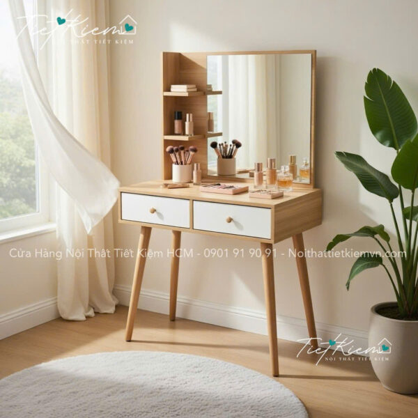 bàn trang điểm mini phòng ngủ – thiết kế nhỏ gọn tiện lợi