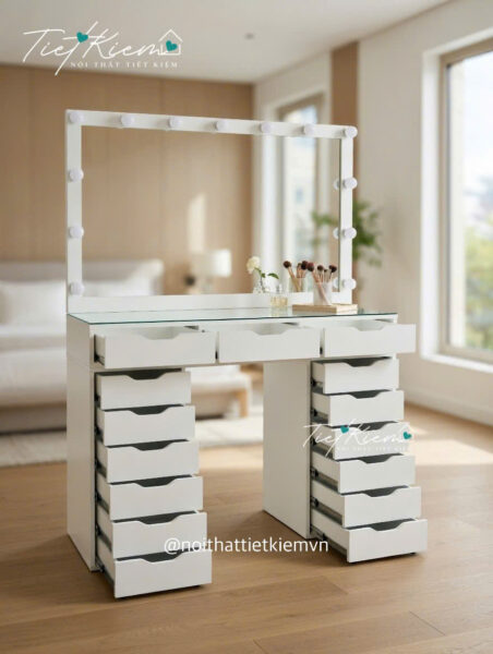 Bàn trang điểm nữ tính – Thiết kế nhẹ nhàng cho phòng ngủ đẹp 1 Ban-trang-diem-nu-tinh