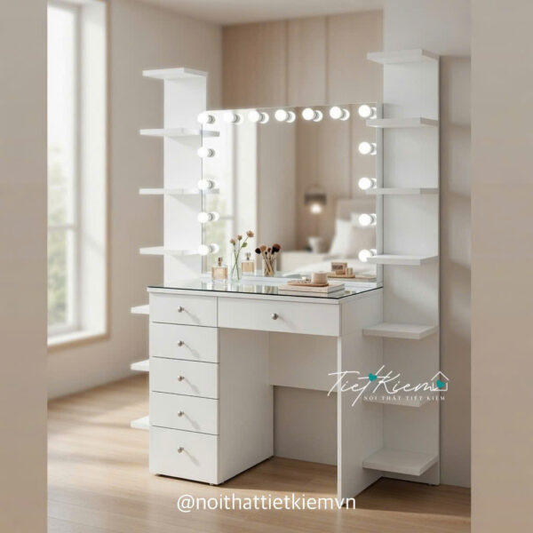 Bàn trang điểm nữ tính có đèn LED – Trang điểm tiện lợi mỗi ngày 1 Ban-trang-diem-nu-tinh-co-den-LED
