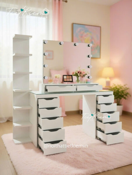 Bàn trang điểm nữ tính kiểu Hàn Quốc – Xu hướng nội thất mới 1 Ban-trang-diem-nu-tinh-kieu-Han-Quoc