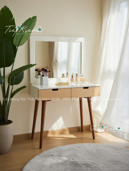 Bàn trang điểm sang trọng có đèn LED – Trang điểm tiện lợi mỗi ngày 1 Ban-trang-diem-sang-trong-co-den-LED