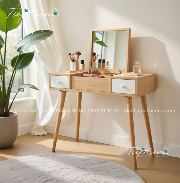 Bàn trang điểm sang trọng gỗ MDF – Bền đẹp và giá hợp lý 1 Ban-trang-diem-sang-trong-go-MDF