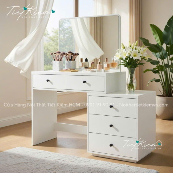 Bàn trang điểm sang trọng gương LED – Thiết kế hiện đại tiện lợi 2 Ban-trang-diem-sang-trong-guong-LED