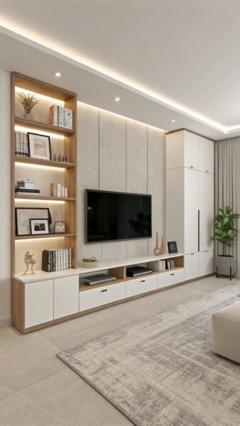 Kệ tivi có ngăn kéo lưu trữ màu trắng – Thanh lịch, dễ phối nội thất 1 Ke-tivi-co-ngan-keo-luu-tru-mau-trang