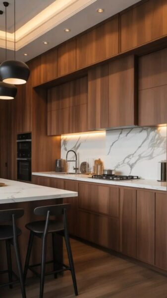 tủ bếp bố trí bếp nấu hợp lý – giảm thao tác khi nấu ăn