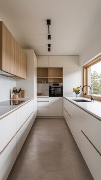 tủ bếp bố trí hợp lý – giúp di chuyển và nấu nướng thuận tiện