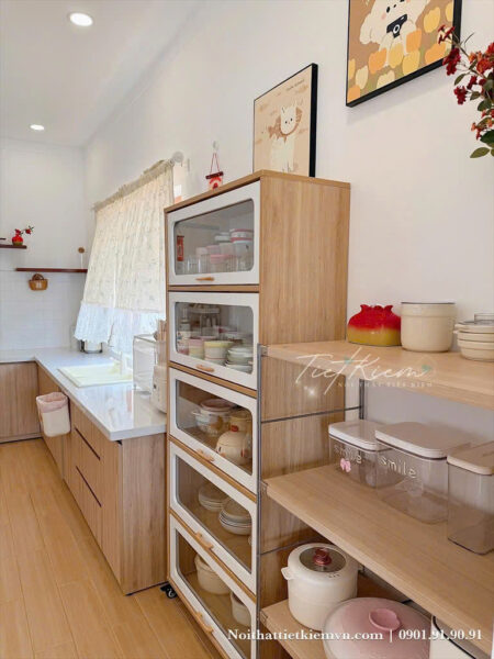 tủ bếp chứa dụng cụ làm bếp – tăng sự tiện lợi khi nấu ăn
