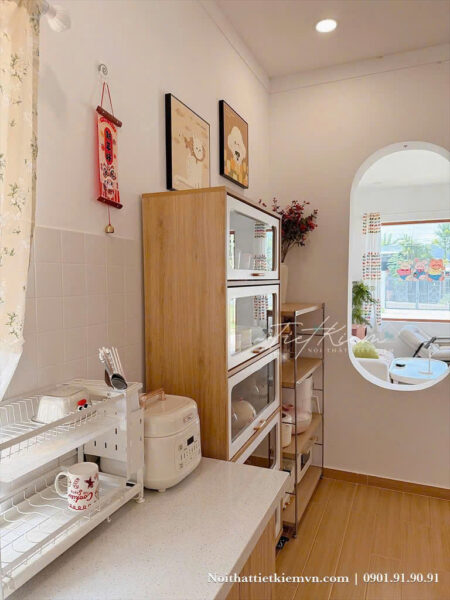 tủ bếp sát góc phòng bếp – tận dụng diện tích hiệu quả