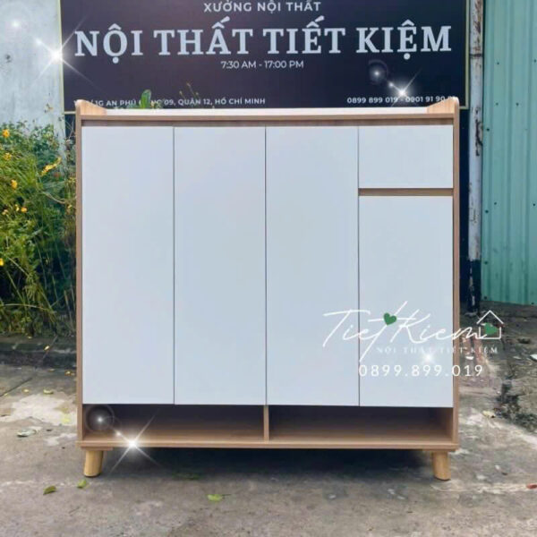 tủ giày có ghế ngồi thiết kế tiện nghi cho gia đình bận rộn