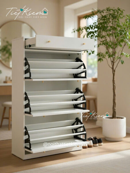 Tủ giày gầm cầu thang – Cách tận dụng diện tích nhỏ cực hiệu quả 1 Tu-Giay-Gam-Cau-Thang