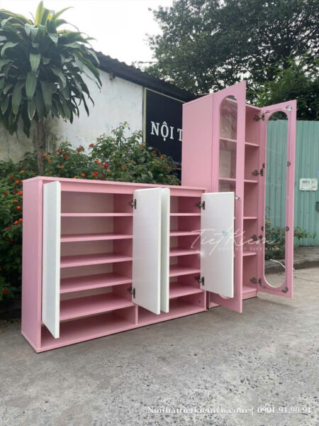 Tủ giày kết hợp kệ decor – Mẫu vừa lưu trữ vừa làm đẹp lối vào 3 Tu-Giay-Ket-Hop-Ke-Decor