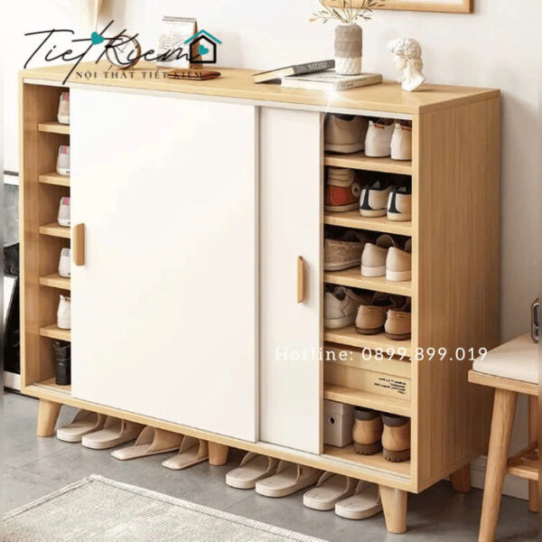 Tủ giày phối kệ trang trí – Mẫu được nhiều gia đình chọn để tăng điểm nhấn lối vào 1 Tu-Giay-Phoi-Ke-Trang-Tri