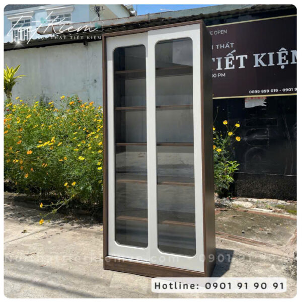 Tủ trưng bày có đèn phòng khách – Thiết kế sang trọng hiện đại 2 Tu-trung-bay-co-den-phong-khach
