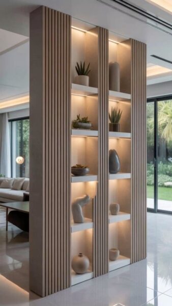 Tủ trưng bày tối giản – Xu hướng nội thất hiện đại cho phòng khách 3 Tu-trung-bay-toi-gian