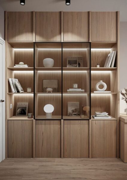 Tủ trưng bày tối giản gỗ MDF – Bền đẹp và giá hợp lý 1 Tu-trung-bay-toi-gian-go-MDF