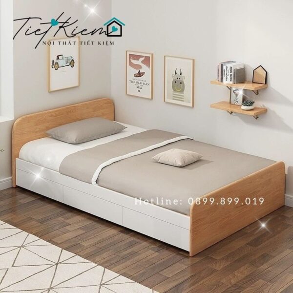 giường ngủ gỗ 1m4 có hộc kéo g789