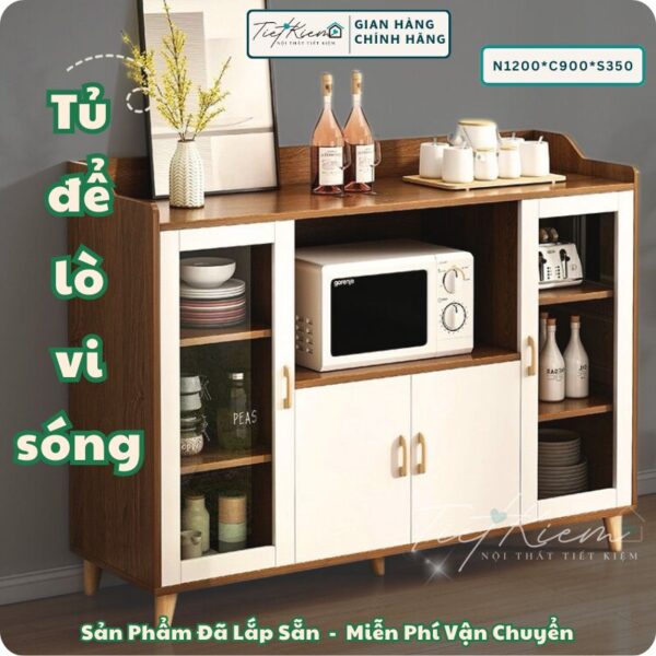 tủ bếp gỗ để lò vi sóng nttk b2519