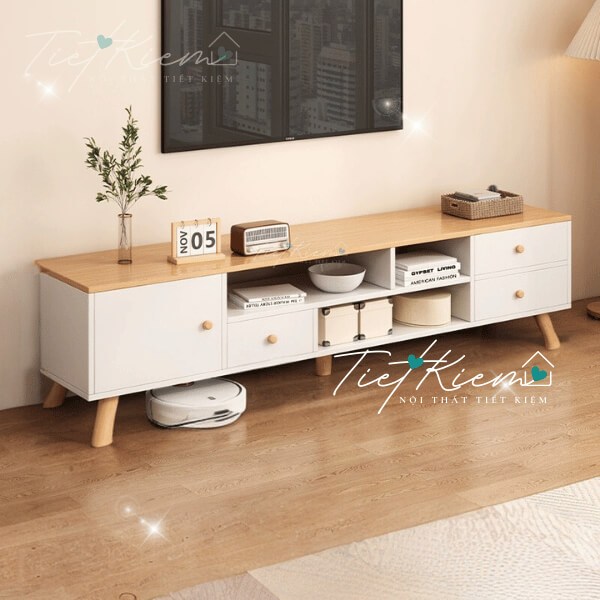 tủ để tivi phòng khách bằng gỗ 1m4 tv888