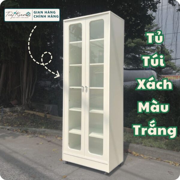 tủ đựng túi sách, kệ decor đa năng màu trắngtui899