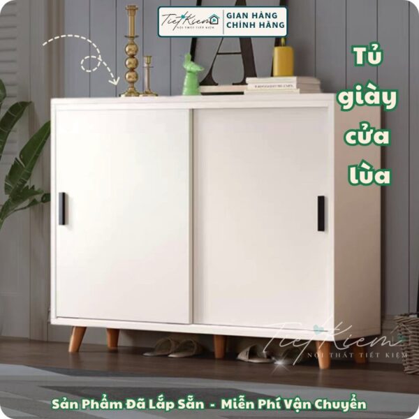 tủ giầy cửa lùa gỗ ngang 90cm nội thất tiết kiệm 29815