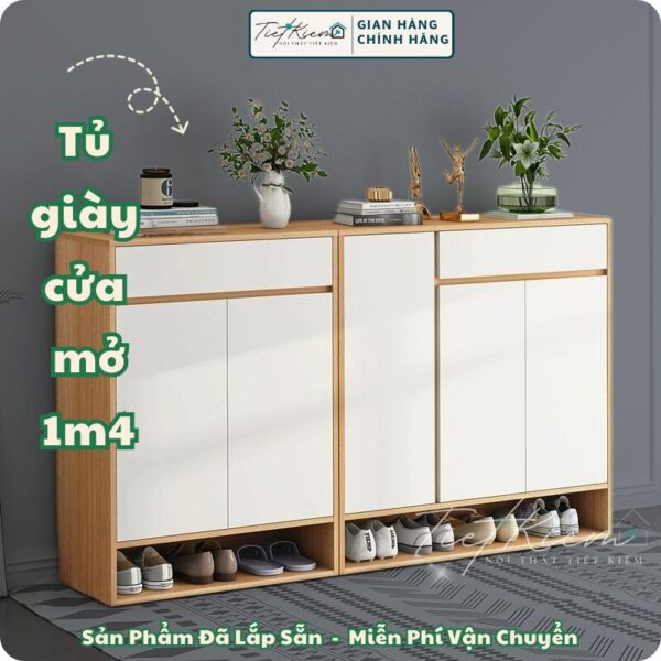 tủ giầy cửa mở 1m4 nội thất tiết kiệm tg5819