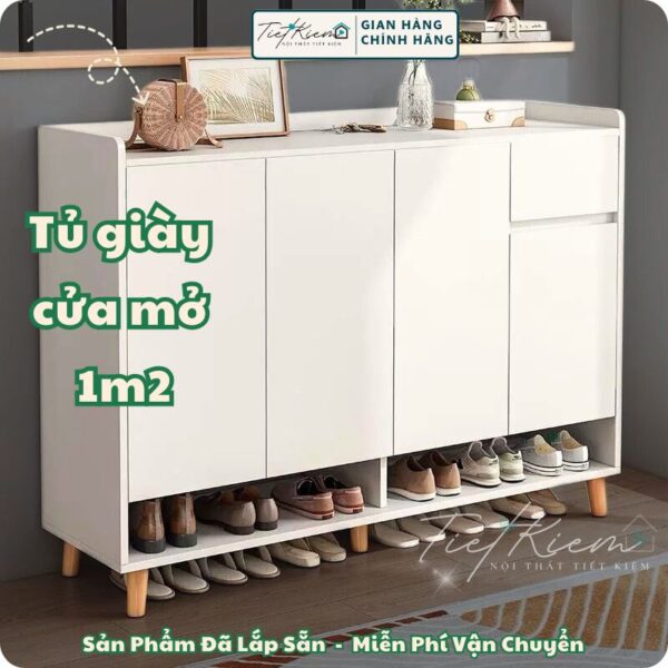 tủ giày cửa mở dài 1m2 nội thất tiết kiệm tg7868