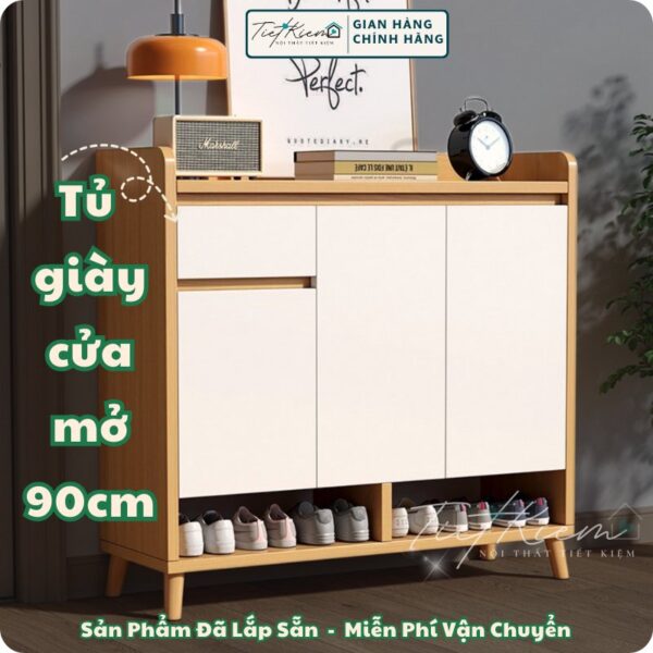 tủ giầy cửa mở gỗ đẹp ngang 90cm tu.giay01